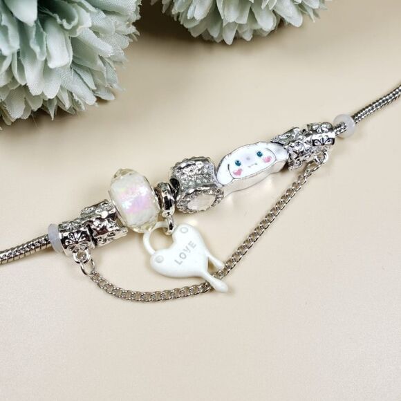 Brand New Sanrio Cinnamoroll Silver Rhinestone Bracelet #3 - Picture 3 of 8